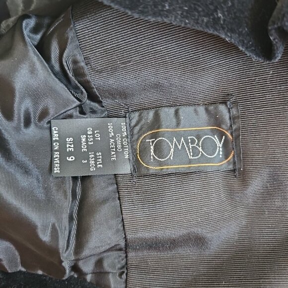 NOS Vintage Black Velvet Suiting Vest size 9 Satin Collar Goth Grunge Party - Picture 7 of 13